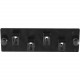 Panduit Front Loading Adapter Panel - 4 Port(s) - Black - DIN Rail Mountable - TAA Compliance FAPH0412BLMPO