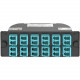 Panduit OptiCom MPO-LC Fiber Cassette OM4, 24 Fiber, Universal - 24 Port(s) - 12 x Duplex - Aqua, Black - TAA Compliance FC2ZA-24-10U