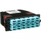 Panduit QuickNet Fiber Optic Duplex Network Adapter - 1 Pack - 2 x MTP/MPO Male Network - 12 x LC Female Cassette - Aqua - TAA Compliance FC2ZN-24-10B2