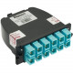 Panduit QuickNet Fiber Optic Duplex Network Adapter - 1 Pack - 2 x MTP/MPO Male Network - 12 x LC Female Cassette - Aqua - TAA Compliance FC2ZO-12-10B1
