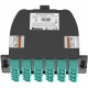 Panduit QuickNet Fiber Optic Duplex Network Adapter - 1 Pack - 2 x MTP/MPO Male Network - 12 x LC Female Cassette - Aqua - TAA Compliance FC2ZO-24-10AF
