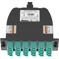 Panduit OptiCom MPO-LC Fiber Cassette OM4, 24 Fiber, Universal - 24 Port(s) - 12 x Duplex - Aqua, Black - TAA Compliance FC2ZO-24-10U