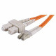 Qvs 3-Meter LC to SC Multimode Fiber Duplex Patch Cord - 9.84 ft Fiber Optic Network Cable for Network Device - First End: 2 x LC/PC Male Network - Second End: 2 x SC/PC Male Network - Patch Cable - Orange FDLCSC-3M