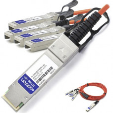 AddOn Fortinet FG-TRAN-QSFP-4SFP-5 Compatible TAA Compliant 40GBase-AOC QSFP+ to 4xSFP+ Direct Attach Cable (850nm, MMF, 5m) - 100% compatible and guaranteed to work - TAA Compliance FG-TRAN-QSFP-4SFP-5-AO