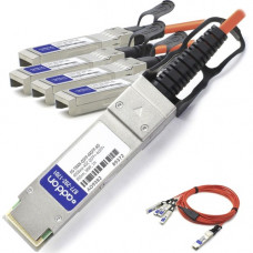 AddOn Fortinet FG-TRAN-QSFP-4XSFP Compatible TAA Compliant 40GBase-AOC QSFP+ to 4xSFP+ Direct Attach Cable (850nm, MMF, 1m) - 100% compatible and guaranteed to work - TAA Compliance FG-TRAN-QSFP-4XSFP-AO