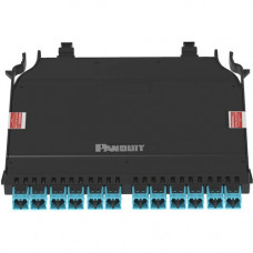 Panduit HD Flex MPO-LC Cassette, OS2, 24 Fiber, Universal - 24 Port(s) - 6 x Duplex - Blue, Black, Aqua - TAA Compliance FHC9N-24-10U