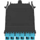 Panduit HD Flex MPO-LC Cassette, OM3, 12 Fiber, Universal - 12 Port(s) - 6 x Duplex - Aqua, Black - TAA Compliance FHCXO-12-10U