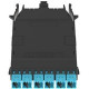 Panduit HD Flex Network Patch Panel - 12 Port(s) - 6 x Duplex - Black, Aqua - TAA Compliance FHCZA-12-10U