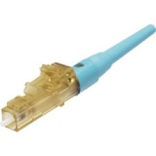 Panduit Fiber Optic Duplex Network Connector - 100 Pack - 2 x LC Male - Aqua - TAA Compliance FLCSMCXAQY-C