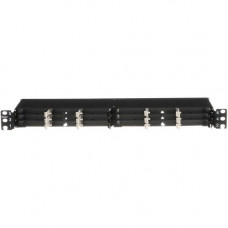 Panduit HD Flex Fiber Panel - For Cassette, Adapter Panel, Patch Panel - 1U Rack Height - Rack-mountable - Black - Steel, Plastic - TAA Compliance FLEX1UPN04