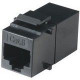 Black Box Cat.6 Keystone Straight Pinned Coupler - 1 x RJ-45 Female Network - 1 x RJ-45 Female Network - Black - TAA Compliance FM692