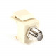 Black Box Keystone Snap Fitting - F-Connector, Ivory - 1 x F Connector Female Antenna - 1 x F Connector Female Antenna - Ivory - TAA Compliant FMT338-R2