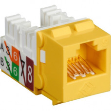 Black Box GigaTrue2 CAT6 Keystone Jack - Unshielded, 110 Punchdown Type, TAA, Yellow - 1 x RJ-45 Female, 1 x 110-punchdown - Yellow - TAA Compliant FMT640-R3