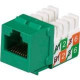 Black Box GigaBase2 CAT5e Jack, Universal Wiring, Green, Single-Pack - 1 Pack - 1 x RJ-45 Female - Tin - Green FMT924-R2