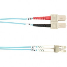 Black Box 10-GbE 50-Micron Multimode Value Line Patch Cable, SC-LC, 1-m (3.2-ft.) - 3.28 ft Fiber Optic Network Cable for Network Device - First End: 2 x SC Male Network - Second End: 2 x LC Male Network - Patch Cable - 50/125 &micro;m - Aqua - RoHS C