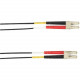 Black Box OM3 50/125 Multimode Fiber Patch Cable OFNP Plenum LC-LC BK 2M - 6.50 ft Fiber Optic Network Cable for Network Device - First End: 2 x LC Male Network - Second End: 2 x LC Male Network - 10 Gbit/s - Patch Cable - OFNP - 50/125 &micro;m - Bla
