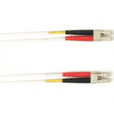 Black Box Duplex Fiber Optic Patch Network Cable - 9.84 ft Fiber Optic Network Cable for Network Device - First End: 2 x LC Male Network - Second End: 2 x LC Male Network - 10 Gbit/s - Patch Cable - 50/125 &micro;m - White - TAA Compliant FOCMP10-003M