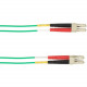 Black Box Duplex Fiber Optic Patch Network Cable - 49.21 ft Fiber Optic Network Cable for Network Device - First End: 2 x LC Male Network - Second End: 2 x LC Male Network - 1.25 GB/s - Patch Cable - 50/125 &micro;m - Green - TAA Compliant - TAA Compl