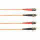Black Box Duplex Fiber Optic Patch Network Cable - 16.40 ft Fiber Optic Network Cable for Network Device - First End: 2 x ST Male Network - Second End: 2 x ST Male Network - 10 Gbit/s - Patch Cable - 50/125 &micro;m - Orange - TAA Compliant FOCMP10-00