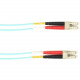 Black Box Fiber Optic Duplex Patch Network Cable - 49.20 ft Fiber Optic Network Cable for Network Device - First End: 2 x LC Male Network - Second End: 2 x LC Male Network - 10 Gbit/s - Patch Cable - OFNP - 50/125 &micro;m - Aqua - TAA Compliant FOCMP