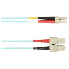 Black Box Duplex Fiber Optic Patch Network Cable - 19.69 ft Fiber Optic Network Cable for Network Device - First End: 2 x SC Male Network - Second End: 2 x SC Male Network - 1.25 GB/s - Patch Cable - 50/125 &micro;m - Aqua - TAA Compliant FOCMP10-006M