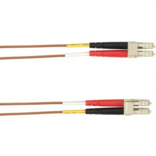 Black Box Duplex Fiber Optic Patch Network Cable - 9.84 ft Fiber Optic Network Cable for Network Device - First End: 2 x LC Male Network - Second End: 2 x LC Male Network - 1.25 GB/s - Patch Cable - 50/125 &micro;m - Brown - TAA Compliant FOCMP10-003M