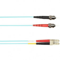 Black Box Fiber Optic Network Cable - 32.81 ft Fiber Optic Network Cable for Network Device - First End: 1 x ST Male Network - Second End: 1 x LC Male Network - Patch Cable - 50/125 &micro;m - Aqua FOCMP10-010M-STLC-AQ