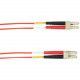Black Box Multicolored Fiber Optic Patch Cable - 49.21 ft Fiber Optic Network Cable for Network Device - First End: 2 x LC Male Network - Second End: 2 x LC Male Network - 1.25 GB/s - Patch Cable - 50/125 &micro;m - Red - TAA Compliant FOCMP10-015M-LC
