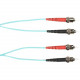 Black Box 3-m, ST-ST, 50-Micron, Multimode, Plenum, Aqua Fiber Optic Cable - 9.84 ft Fiber Optic Network Cable for Network Device - First End: 1 x ST Male Network - Second End: 1 x ST Male Network - 128 MB/s - 50/125 &micro;m - Aqua FOCMP50-003M-STST-