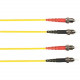 Black Box Duplex Fiber Optic Patch Network Cable - 3.28 ft Fiber Optic Network Cable for Network Device - First End: 2 x ST Male Network - Second End: 2 x ST Male Network - 1 Gbit/s - Patch Cable - 50/125 &micro;m - Yellow - TAA Compliant FOCMP50-001M