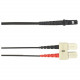 Black Box 3-m, SC-MTRJ, 50-Micron, Multimode, Plenum, Black Fiber Optic Cable - 9.84 ft Fiber Optic Network Cable for Network Device - First End: 2 x SC Male Network - Second End: 1 x MT-RJ Male Network - Patch Cable - Black FOCMP50-003M-SCMT-BK