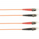 Black Box Duplex Fiber Optic Patch Network Cable - 9.84 ft Fiber Optic Network Cable for Network Device - First End: 2 x ST Male Network - Second End: 2 x ST Male Network - 1 Gbit/s - Patch Cable - 50/125 &micro;m - Orange - TAA Compliant FOCMP50-003M