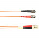 Black Box Duplex Fiber Optic Patch Network Cable - 13.12 ft Fiber Optic Network Cable for Network Device - First End: 2 x ST Male Network - Second End: 2 x ST Male Network - 1 Gbit/s - Patch Cable - 50/125 &micro;m - Orange - TAA Compliant FOCMP50-004