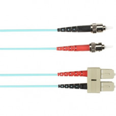 Black Box 4-m, ST-SC, 50-Micron, Multimode, Plenum, Aqua Fiber Optic Cable - 13.12 ft Fiber Optic Network Cable for Network Device - First End: 1 x ST Male Network - Second End: 1 x SC Male Network - 128 MB/s - 50/125 &micro;m - Aqua FOCMP50-004M-STSC