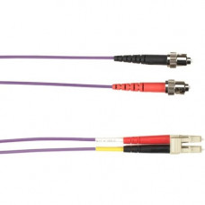 Black Box 5-m, ST-LC, 50-Micron, Multimode, Plenum, Violet Fiber Optic Cable - 16.40 ft Fiber Optic Network Cable for Network Device - First End: 2 x ST Male Network - Second End: 2 x LC Male Network - Patch Cable - Violet FOCMP50-005M-STLC-VT