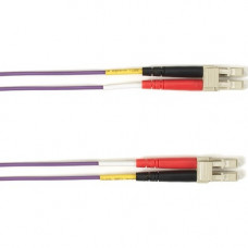Black Box Duplex Fiber Optic Patch Network Cable - 19.69 ft Fiber Optic Network Cable for Network Device - First End: 2 x LC Male Network - Second End: 2 x LC Male Network - 128 MB/s - Patch Cable - 50/125 &micro;m - Violet - TAA Compliant FOCMP50-006