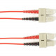 Black Box Duplex Fiber Optic Patch Network Cable - 19.69 ft Fiber Optic Network Cable for Network Device - First End: 2 x SC Male Network - Second End: 2 x SC Male Network - 1 Gbit/s - Patch Cable - 50/125 &micro;m - Red - TAA Compliant FOCMP50-006M-S