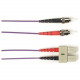 Black Box Fiber Optic Duplex Patch Network Cable - 22.97 ft Fiber Optic Network Cable for Network Device - First End: 2 x ST Male Network - Second End: 2 x SC Male Network - 128 MB/s - Patch Cable - 50/125 &micro;m - Violet - TAA Compliant FOCMP50-007