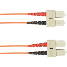 Black Box Duplex Fiber Optic Patch Network Cable - 26.25 ft Fiber Optic Network Cable for Network Device - First End: 2 x SC Male Network - Second End: 2 x SC Male Network - 1 Gbit/s - Patch Cable - 50/125 &micro;m - Orange - TAA Compliant FOCMP50-008