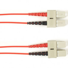 Black Box Duplex Fiber Optic Patch Network Cable - 26.25 ft Fiber Optic Network Cable for Network Device - First End: 2 x SC Male Network - Second End: 2 x SC Male Network - 1 Gbit/s - Patch Cable - 50/125 &micro;m - Red - TAA Compliant FOCMP50-008M-S