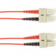Black Box Duplex Fiber Optic Patch Network Cable - 26.25 ft Fiber Optic Network Cable for Network Device - First End: 2 x SC Male Network - Second End: 2 x SC Male Network - 1 Gbit/s - Patch Cable - 50/125 &micro;m - Red - TAA Compliant FOCMP50-008M-S