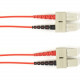 Black Box Duplex Fiber Optic Patch Network Cable - 26.25 ft Fiber Optic Network Cable for Network Device - First End: 2 x SC Male Network - Second End: 2 x SC Male Network - 1 Gbit/s - Patch Cable - 50/125 &micro;m - Red - TAA Compliant FOCMP50-008M-S