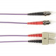 Black Box Duplex Fiber Optic Patch Network Cable - 26.25 ft Fiber Optic Network Cable for Network Device - First End: 2 x ST Male Network - Second End: 2 x ST Male Network - 128 MB/s - Patch Cable - 50/125 &micro;m - Violet - TAA Compliant FOCMP50-008