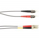 Black Box Fiber Optic Duplex Patch Network Cable - 32.81 ft Fiber Optic Network Cable for Network Device - First End: 2 x ST Male Network - Second End: 2 x LC Male Network - 1 Gbit/s - Patch Cable - 50/125 &micro;m - Gray - TAA Compliant FOCMP50-010M-