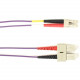 Black Box Duplex Fiber Optic Patch Network Cable - 49.21 ft Fiber Optic Network Cable for Network Device - First End: 2 x SC Male Network - Second End: 2 x SC Male Network - 1 Gbit/s - Patch Cable - 50/125 &micro;m - Violet - TAA Compliant FOCMP50-015