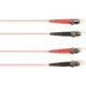 Black Box Duplex Fiber Optic Patch Network Cable - Fiber Optic for Network Device - 128 MB/s - Patch Cable - 3.28 ft - 2 x ST Male Network - 2 x ST Male Network - 62.5/125 &micro;m - Pink - TAA Compliant FOCMP62-001M-STST-PK