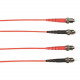 Black Box 7-m, ST-ST, 50-Micron, Multimode, PVC, Red Fiber Optic Cable - 22.97 ft Fiber Optic Network Cable for Network Device - First End: 1 x ST Male Network - Second End: 1 x ST Male Network - 128 MB/s - 50/125 &micro;m - Red FOCMR50-007M-STST-RD