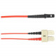 Black Box 2-m, SC-MTRJ, 62.5-Micron, Multimode, Plenum, Red Fiber Optic Cable - 6.56 ft Fiber Optic Network Cable for Network Device - First End: 2 x SC Male Network - Second End: 1 x MT-RJ Male Network - Patch Cable - Red FOCMP62-002M-SCMT-RD