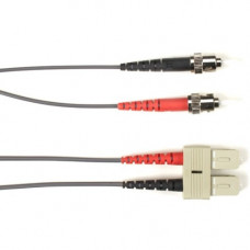 Black Box Fiber Optic Duplex Patch Network Cable - 16.40 ft Fiber Optic Network Cable for Network Device - First End: 2 x ST Male Network - Second End: 2 x SC Male Network - 1 Gbit/s - Patch Cable - OFNP, OFNR - 62.5/125 &micro;m - Gray - TAA Complian