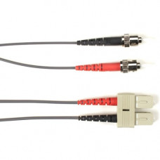 Black Box Fiber Optic Duplex Patch Network Cable - 3.20 ft Fiber Optic Network Cable for Network Device - First End: 2 x ST Male Network - Second End: 2 x SC Male Network - 1 Gbit/s - Patch Cable - OFNP, OFNR - 62.5/125 &micro;m - Gray - TAA Compliant